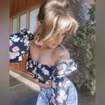 H&M  Blouse Top Cropped Bloggers Floral Print New with tags size XS Photo 5