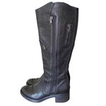 Vera Wang  Evan Black Leather Zipper Riding Moto Boots size 7 Photo 5