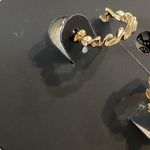 Coach Signature Gold Tone Earrings with Jewelry Bag Photo 4