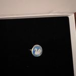 Free People  Gold Ring with Blue and White Swan Design Photo 2