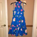 Eliza J  Floral Halter High Neck Sleeveless Tiered Dress Blue Pink‎ 8 Photo 1