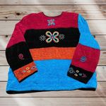 Allure Blazer Jacket Womens 2X Embroidered Colorblock Artsy Vintage Coogie Style Photo 1