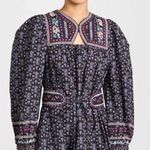 NEW SEA NY Perry Border Puff Sleeve Tunic Embroidered quilted floral Dress XS Blue Photo 0