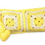 New Handcrafted Crochet Clutch Yellow Cream Case Granny Heart Crochet Charm Photo 0