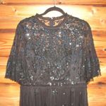 Mac Duggal  9143 Womens Black Embellished Illusion High Neck Mini Dress Photo 7