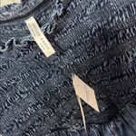 American Eagle  Outfitters Blue Denim Smocked Ruffle Crop Top Photo 1