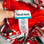 Modcloth Floral Red and White Bikini Size Large Photo 4
