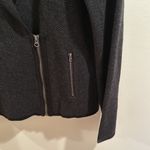 Tahari  Merino Wool Blend Herringbone Moto Jacket Medium Dark Gray Warm Winter Photo 1