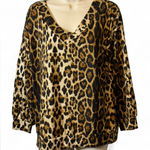 Vine & Love Leopard V Neck Buckle Top‎ Photo 0
