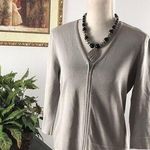Alfani  Women Medium Gray Sweater Cardigan 3/4 Sleeve Full Zipper Open Front Photo 1
