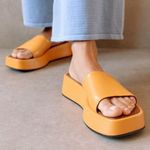 Alohas Janice Platform Sandals‎ Slides Orange Svegan 90s Y2K EU41 10 Photo 0