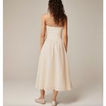 J.Crew Strapless Mixy Dress Smocked A Line Minimalist Ramie Natural XXS NWT Photo 1