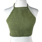 Handmade Knit Crop Top Green Size Medium Photo 0