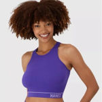 Hanes  Women’s Ribbed Cropped Seamless Bra Violet Size Small Photo 0