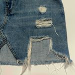ZARA ‎ Distressed Signature Denim High Waisted Mini Skirt in Classic Blue Wash XS Photo 4