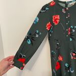 Loft ANN TAYLOR  Floral Breeze Shirt Dress Dark Green Multi Long Sleeve PETITE 2P Photo 7