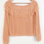 NWT LULUS Sew Prepared Dusty Rose Fringe Knit Off the Photo 6