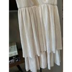 Sabina Musayev Alma Plisse Tiered Mini Dress White Shimmer Womens Size Small Photo 5