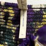 Anthropologie Maeve Silk Smocked Empire Tank Dress Medium purple green yellow Photo 1