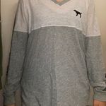 PINK - Victoria's Secret PINK White/Gray Sequin Long Sleeve Top Photo 1