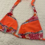 Hand made women small neon orange halter bikini set and bottom quilted stitching Photo 3
