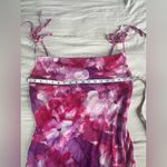 Lulus  Positively Serene Magenta Floral Cowl Neck Tie-Strap
Maxi Dress Size M Photo 6
