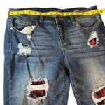 Judy Blue Mid- Rise Buffalo Plaid Patch Skinny Jeans - Size 13/31 Photo 6