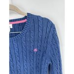 Lilly Pulitzer VTG  Cable Knit Y2K Sweater Women Medium Blue Preppy Retro 1980s Photo 4