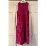J.Jill pleated tiered midi dress rasberry size M Pink Size M Photo 6