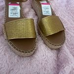 Franco Sarto NEW Clemens Womens Espadrille Gold Metallic Wedge Sandals Heels 9M Photo 3