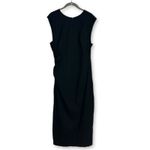 Maeve Anthropologie Midi Dress Sleeveless Ruched Black Casual Dress Large Photo 1