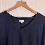 J. Jill Navy 100% Linen Drop Shoulder V Photo 2
