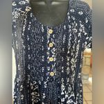 Rip Curl  Surf Shack Mini Dress Smocked Front Short Sleeve Blue White Size Small Photo 1