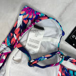 Island Escape Bandeau Underwire Bikini Top Size 8 Navy Blue Floral New Support Photo 3
