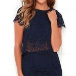 Lulus Turn Back Time Navy Blue Lace Two-Piece Dress Photo 0