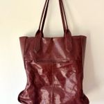 Hobo Red Leather Tote Shoulder Bag Merlot Maroon Worn Boho Oversized Slouchy Photo 6
