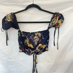 Zaful Bi@ Fang 2Piece Outfit Floral Drawstring Ruched Top & Smocked Shorts; S Photo 8