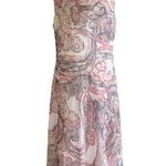 Bobbie Bee Midi Dress Pastel Floral Paisley Drape Neck Sleeveless Dress Size 14 Photo 12
