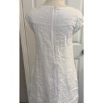 100% Linen Dress Sz XS House Of Pom White Embroidered Lined Coastal Preppy Work Photo 1