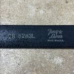 Tony Lama  Black Leather Belt with Silver Buckle with heart design
Size: 28 Photo 3