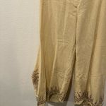 Kathmandu Imports Beige Wide-Leg Pants with Embroidered Hem by Kathmandu  Photo 3
