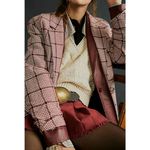 Free People We The Free Fp Houndstooth Beckett Boyfriend Linen Blazer NWOT Photo 1
