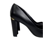Andrew Marc SZ 6 New York Racee Faux Leather Stylist Almond Toe Heels Black Photo 4
