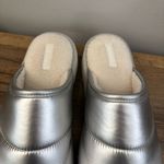 Maeve Anthropologie  Puffy Platform Silver Slippers Slides Shoes Photo 5
