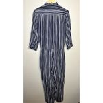 Anthropologie Trovata Birds of Paradise Ingrid Striped Jumpsuit Navy Size Medium Photo 7
