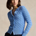 Ralph Lauren Polo  Women’s Cable Knit Cardigan Light Blue – XS AUTHENTIC Photo 0