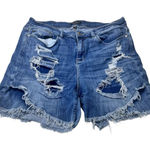 Judy Blue  High Rise Patch Destroyed 3XL Woman’s Denim Shorts‎ Photo 0
