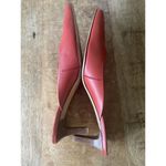 Adrienne Vittadini Red Leather Heeled Mules Size 8 Made in Italy Photo 5
