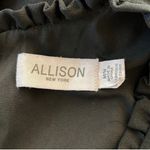 Allison New York Dress M Black Embroidered Floral Boho Bell Sleeve Ruffle Neck Size M Photo 4