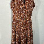 Nanette Lepore Women's Sleeveless High Low Brown Black Floral Dress SZ 8… Photo 2